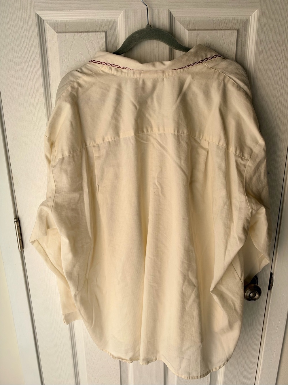 Vintage Jantzen Embroidered Western Button Down in Cream Size 3X - Picture 4 of 7